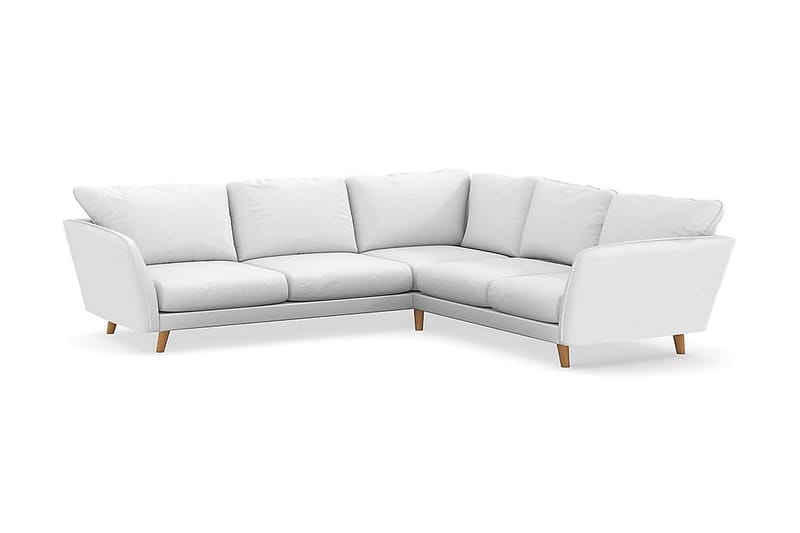 Trend Lyx 6-seters Vendbar L-formet Hjørnesofa i Stoff - Hvit - Møbler - Sofaer - Hjørnesofa