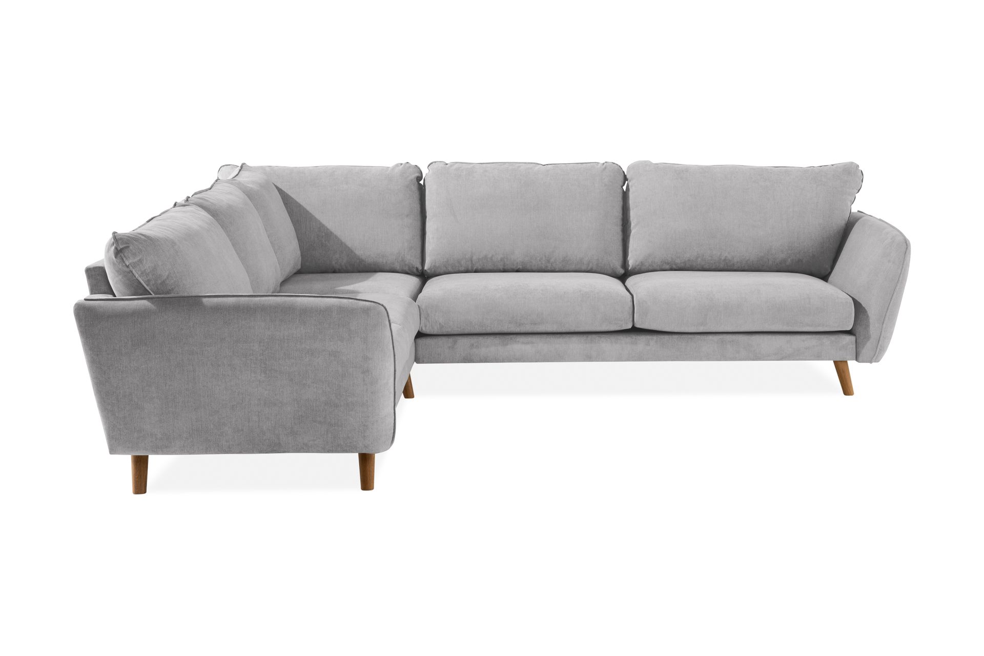 Trend Lyx 6-seters Vendbar L-formet Hjørnesofa i Stoff - Lys grå - Møbler - Sofaer - Hjørnesofa
