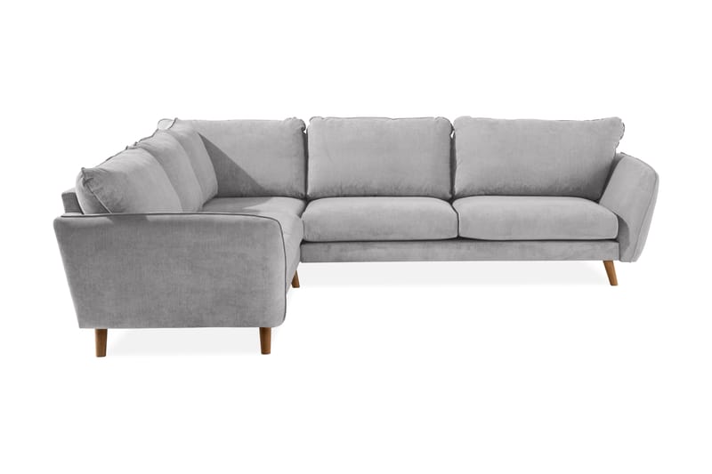 Trend Lyx 6-seters Vendbar L-formet Hjørnesofa i Stoff - Lys grå - Møbler - Sofaer - Hjørnesofa
