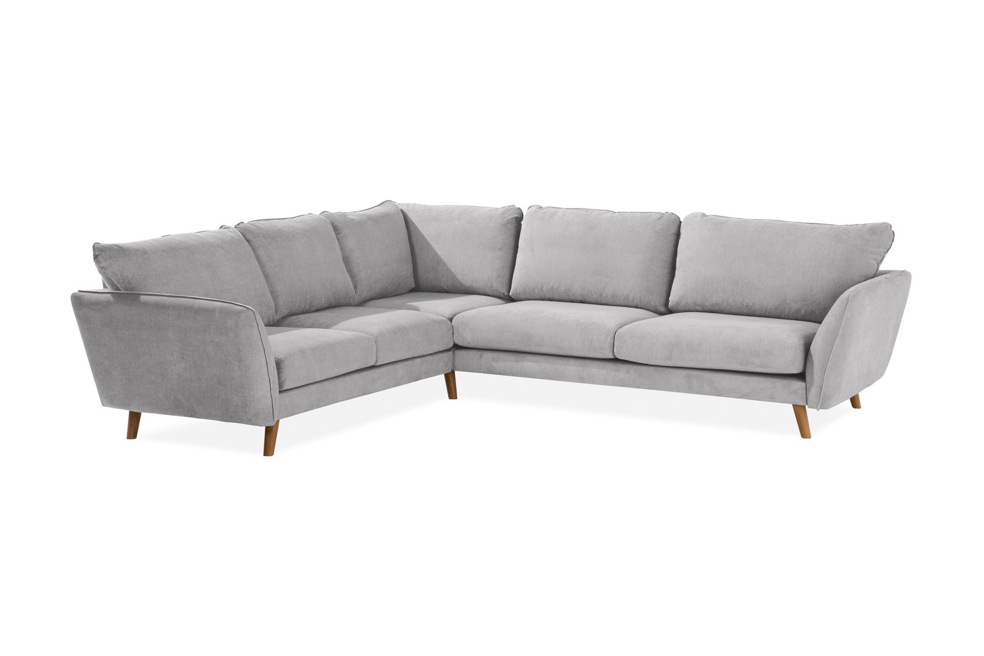 Trend Lyx 6-seters Vendbar L-formet Hjørnesofa i Stoff - Lys grå - Møbler - Sofaer - Hjørnesofa