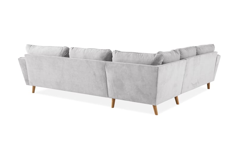 Trend Lyx 6-seters Vendbar L-formet Hjørnesofa i Stoff - Lys grå - Møbler - Sofaer - Hjørnesofa