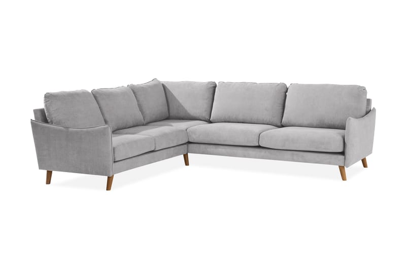 Trend Lyx 6-seters Vendbar L-formet Hjørnesofa i Stoff - Lys grå - Møbler - Sofaer - Hjørnesofa
