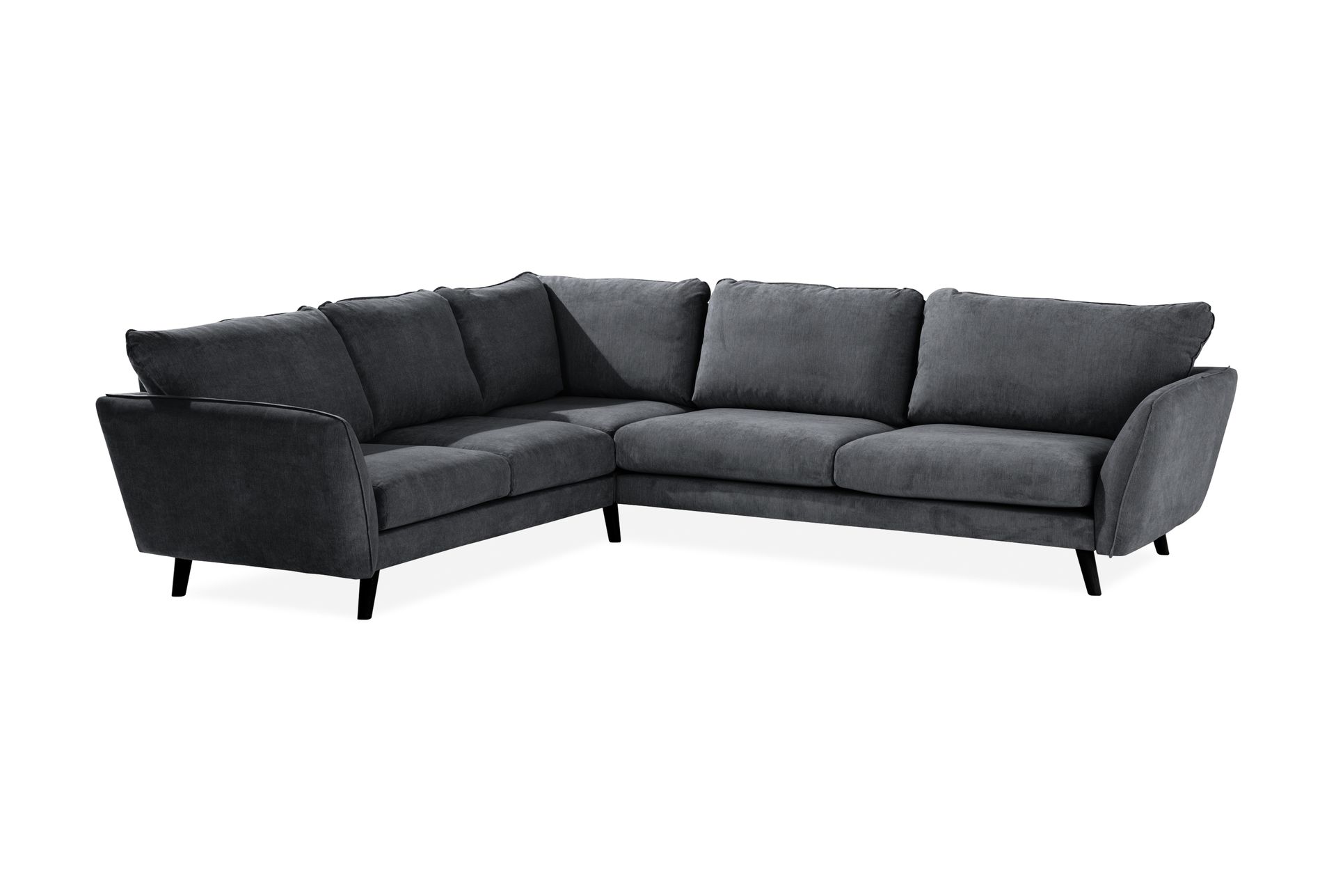 Trend Lyx 6-seters Vendbar L-formet Hjørnesofa i Stoff - Mørk grå - Møbler - Sofaer - Hjørnesofa