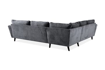 Trend Lyx 6-seters Vendbar L-formet Hjørnesofa i Stoff - Mørk grå - Møbler - Sofaer - Hjørnesofa