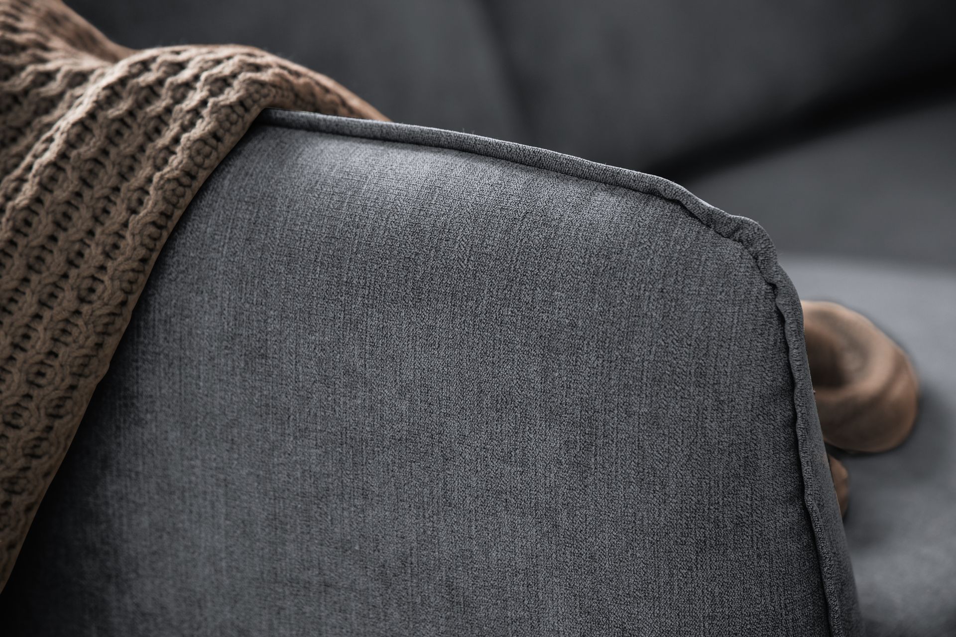 Trend Lyx 6-seters Vendbar L-formet Hjørnesofa i Stoff - Mørk grå - Møbler - Sofaer - Hjørnesofa