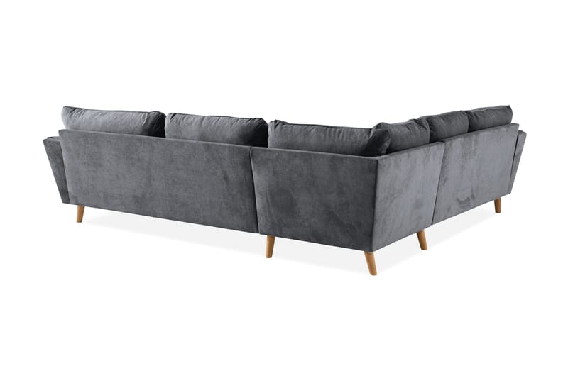 Trend Lyx 6-seters Vendbar L-formet Hjørnesofa i Stoff - Mørk grå - Møbler - Sofaer - Hjørnesofa