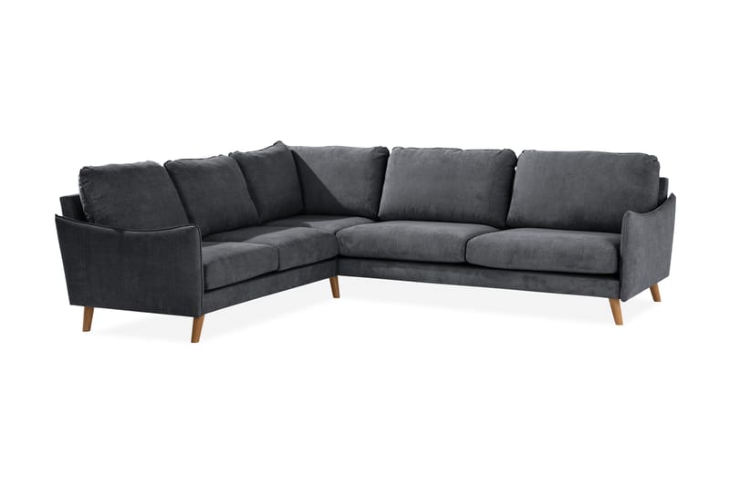 Trend Lyx Hjørnesofa Vendbar - Mørkegrå/Eik - Hjørnesofa