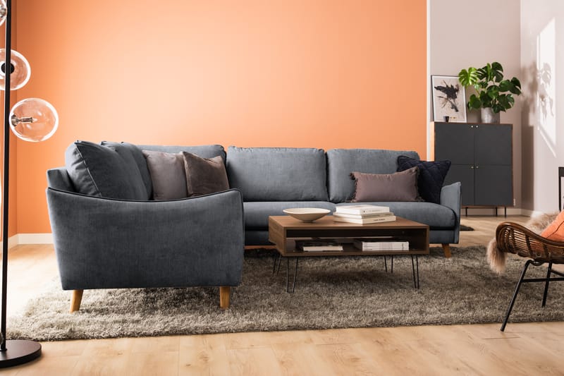 Trend Lyx Hjørnesofa Vendbar - Mørkegrå/Eik - Møbler - Sofaer - Hjørnesofa