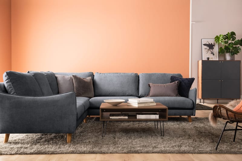 Trend Lyx Hjørnesofa Vendbar - Mørkegrå/Eik - Møbler - Sofaer - Hjørnesofa