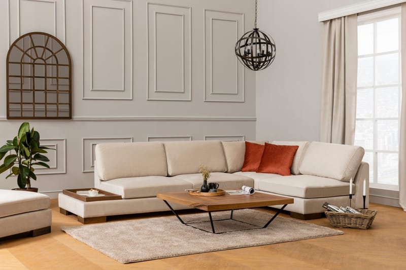 Tulima Sofa med Sjeselong Høyre - Beige/Natur - Hjørnesofa