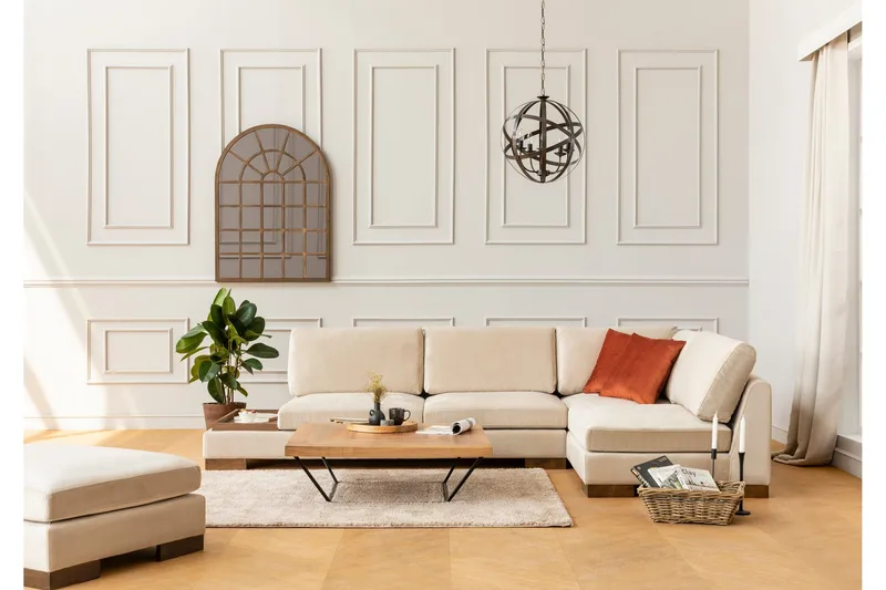 Tulima Sofa med Sjeselong Høyre - Beige/Natur - Møbler - Sofaer - Hjørnesofa