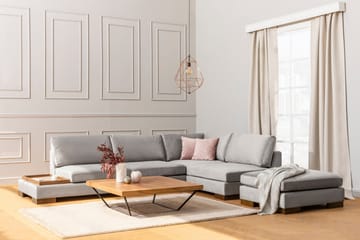 Tulima Sofa med Sjeselong Høyre - Lysegrå/Natur - Møbler - Sofaer - Hjørnesofa