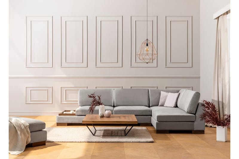 Tulima Sofa med Sjeselong Høyre - Lysegrå/Natur - Møbler - Sofaer - Hjørnesofa