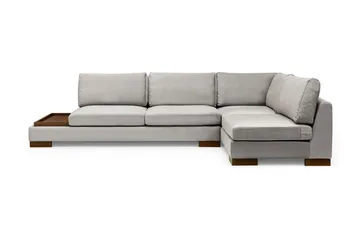 Tulima Sofa med Sjeselong m Krakk Høyre - Lysegrå/Natur - Møbler - Sofaer - Hjørnesofa