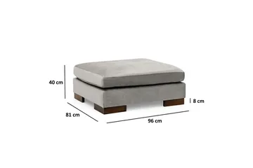 Tulima Sofa med Sjeselong m Krakk Høyre - Lysegrå/Natur - Møbler - Sofaer - Hjørnesofa