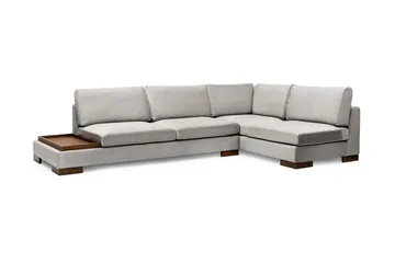 Tulima Sofa med Sjeselong m Krakk Høyre - Lysegrå/Natur - Møbler - Sofaer - Hjørnesofa