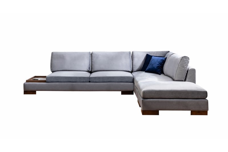 Tulima Sofa med Sjeselong m Krakk Høyre - Mørkegrå/Natur - Hjørnesofa