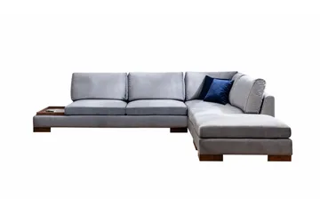 Tulima Sofa med Sjeselong m Krakk Høyre - Mørkegrå/Natur - Møbler - Sofaer - Hjørnesofa