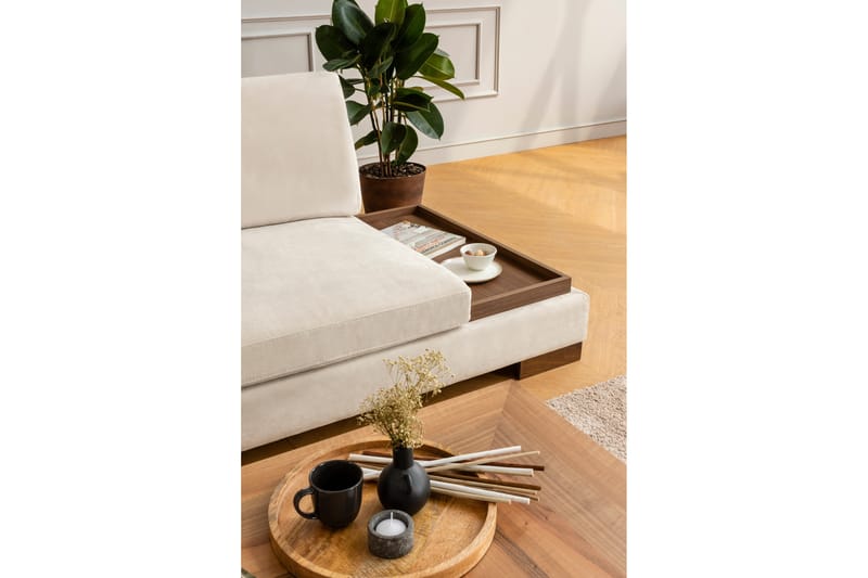 Tulima Sofa med Sjeselong m Krakk Venstre - Beige/Natur - Møbler - Sofaer - Hjørnesofa