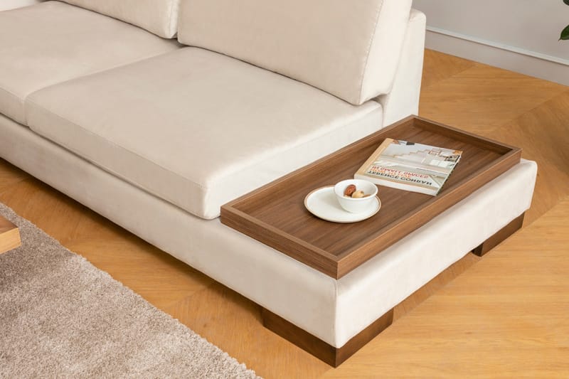 Tulima Sofa med Sjeselong m Krakk Venstre - Beige/Natur - Møbler - Sofaer - Hjørnesofa