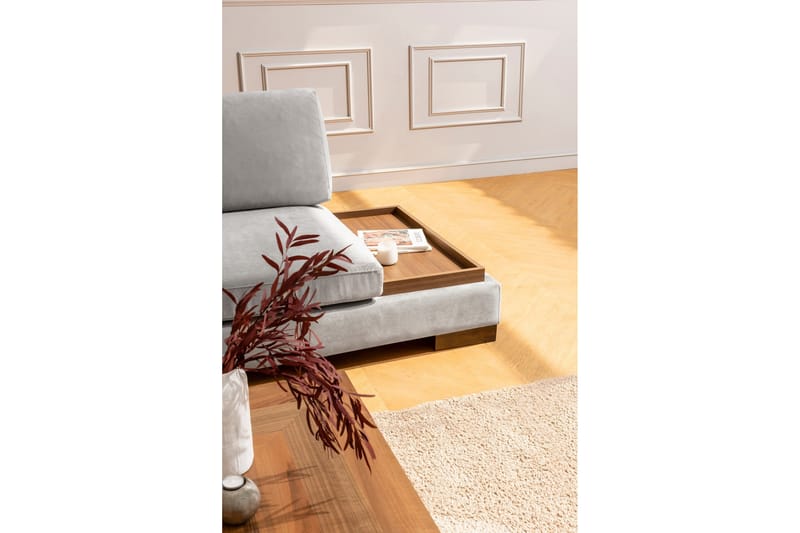 Tulima Sofa med Sjeselong m Krakk Venstre - Lysegrå/Natur - Møbler - Sofaer - Hjørnesofa