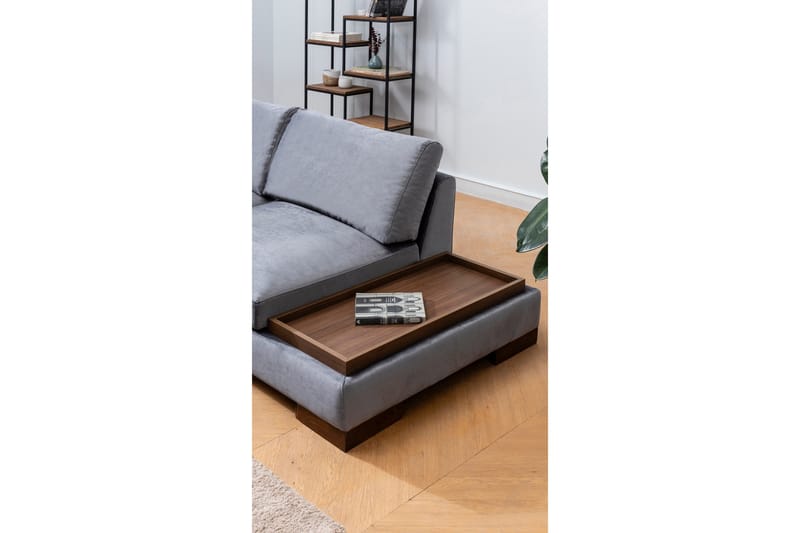 Tulima Sofa med Sjeselong m Krakk Venstre - Mørkegrå/Natur - Møbler - Sofaer - Hjørnesofa