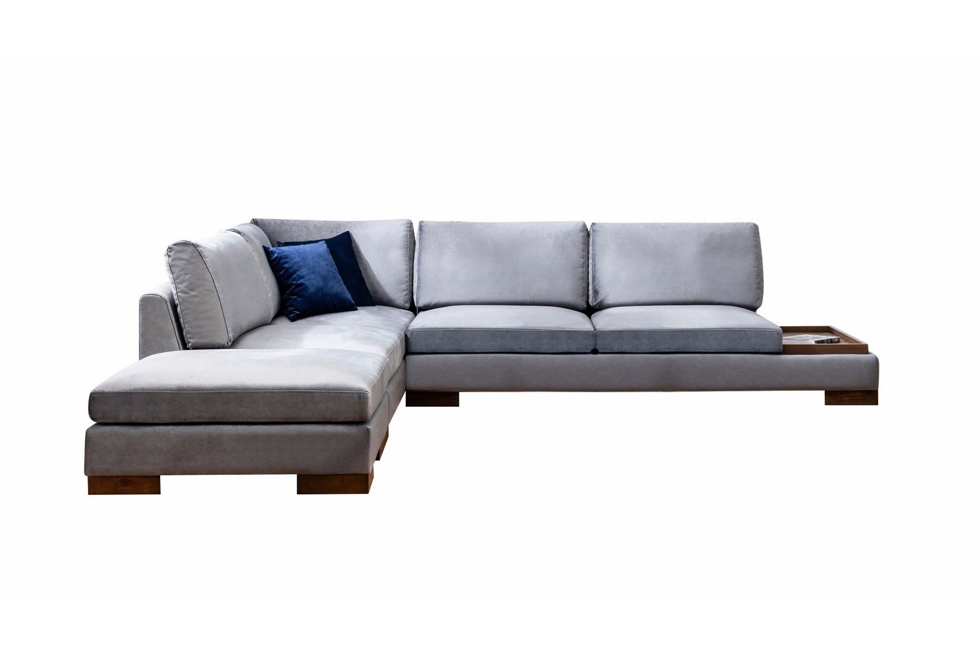 Tulima Sofa med Sjeselong m Krakk Venstre - Mørkegrå/Natur
