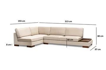 Tulima Sofa med Sjeselong Venstre - Beige/Natur - Møbler - Sofaer - Hjørnesofa