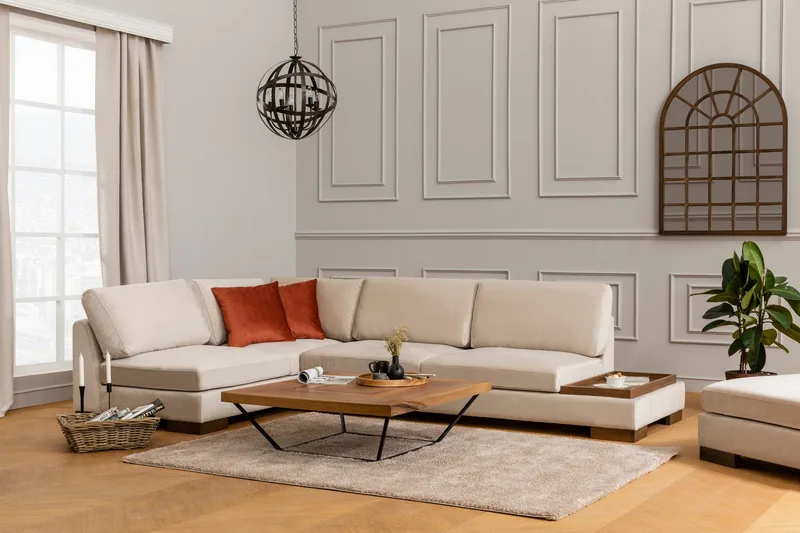 Tulima Sofa med Sjeselong Venstre - Beige/Natur - Møbler - Sofaer - Hjørnesofa