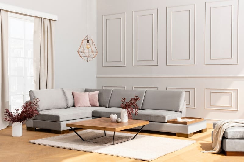 Tulima Sofa med Sjeselong Venstre - Lysegrå/Natur - Møbler - Sofaer - Hjørnesofa