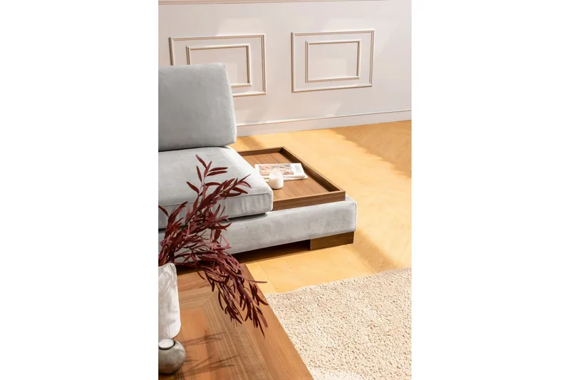 Tulima Sofa med Sjeselong Venstre - Lysegrå/Natur - Møbler - Sofaer - Hjørnesofa