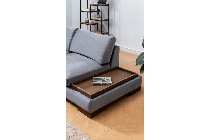 Tulima Sofa med Sjeselong Venstre - Mørkegrå/Natur - Møbler - Sofaer - Hjørnesofa