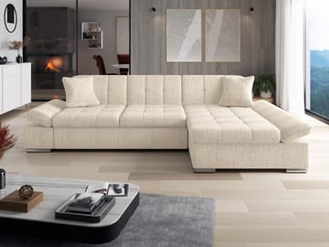 Vananda 4-seters Sofa med Sjeselong Høyre - Lys beige - Møbler - Sofaer - Hjørnesofa - Hjørnesofa med divan