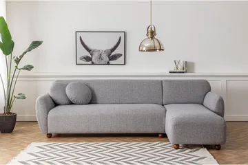 Whitecliffs Divansofa 3-seters - Grå - Møbler - Sofaer - Sofa med sjeselong - 3 seters sofa med divan