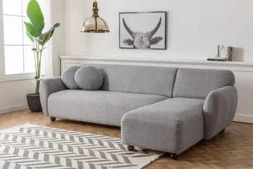 Whitecliffs Divansofa 3-seters - Grå - Møbler - Sofaer - Sofa med sjeselong - 3 seters sofa med divan