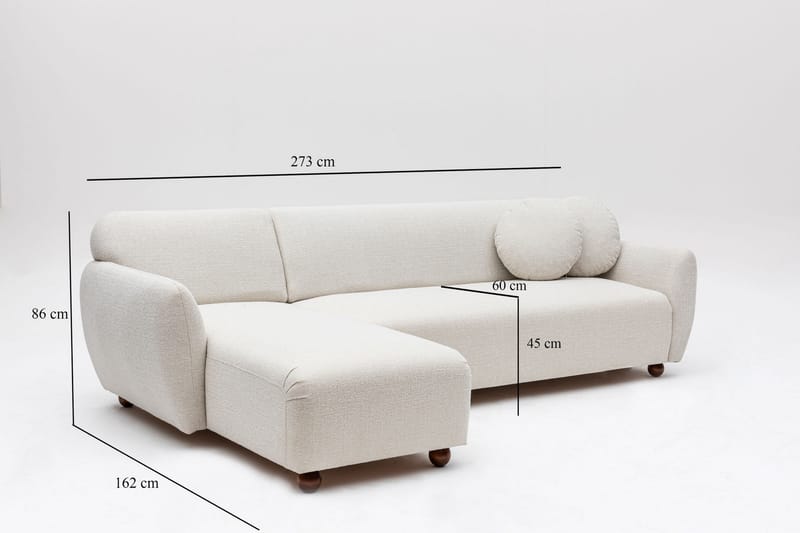Whitecliffs Divansofa 3-seters - Hvit - Møbler - Sofaer - Hjørnesofa