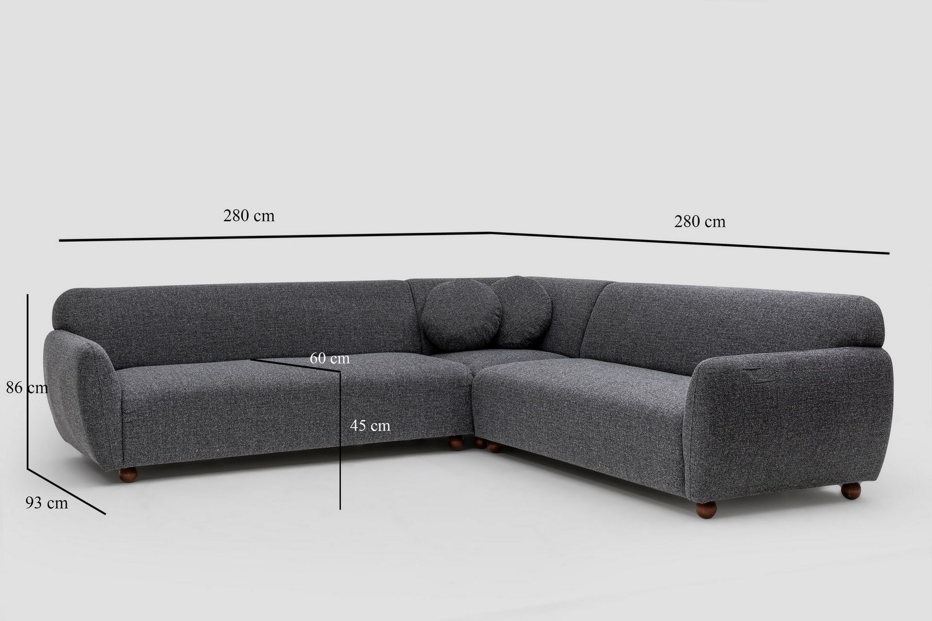 Whitecliffs Hjørnesofa 5-seters - Grå - Møbler - Sofaer - Hjørnesofa