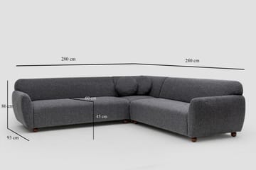 Whitecliffs Hjørnesofa 5-seters - Grå - Møbler - Sofaer - Hjørnesofa