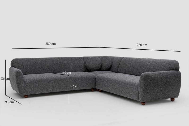 Whitecliffs Hjørnesofa 5-seters - Grå - Møbler - Sofaer - Hjørnesofa