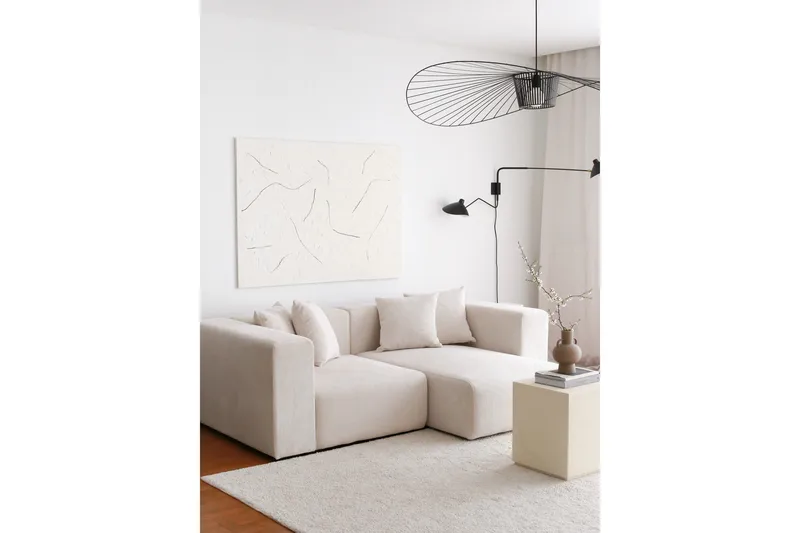 Yolo Hjørnesofa 2-seter, Hvit