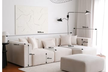 Yolo Hjørnesofa 4-seter - Hvit - Møbler - Sofaer - Hjørnesofa