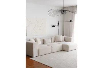 Yolo Hjørnesofa 4-seter - Hvit - Møbler - Sofaer - Sofa med sjeselong - 4 seters sofa med divan