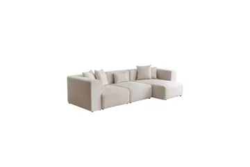 Yolo Hjørnesofa 4-seter - Hvit - Møbler - Sofaer - Sofa med sjeselong - 4 seters sofa med divan