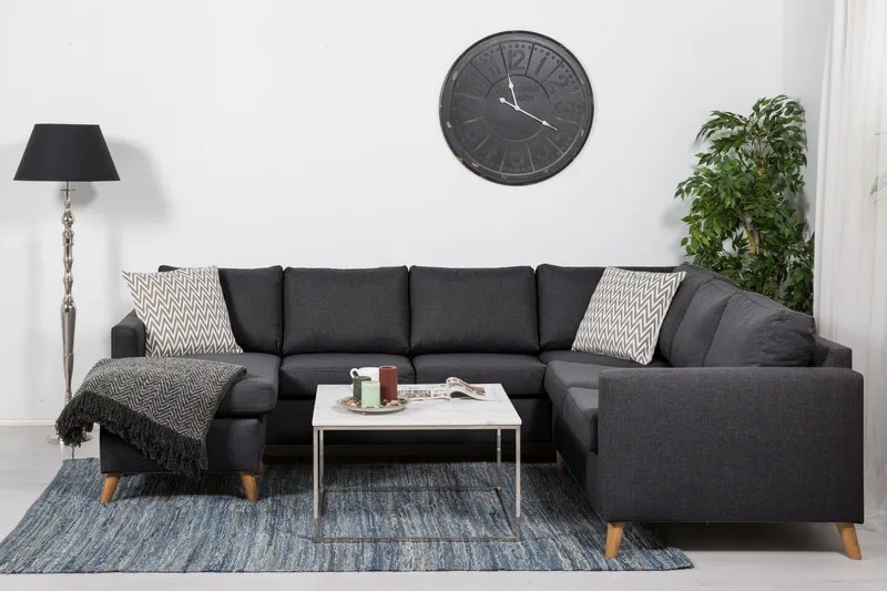 Zero Hjørnesofa med Divan Vendbar, Mørkegrå