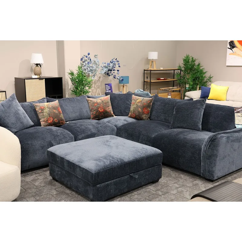 Hjørnesofa/ottoman Denvi - mørk blå - Møbler - Sofaer - Hjørnesofa
