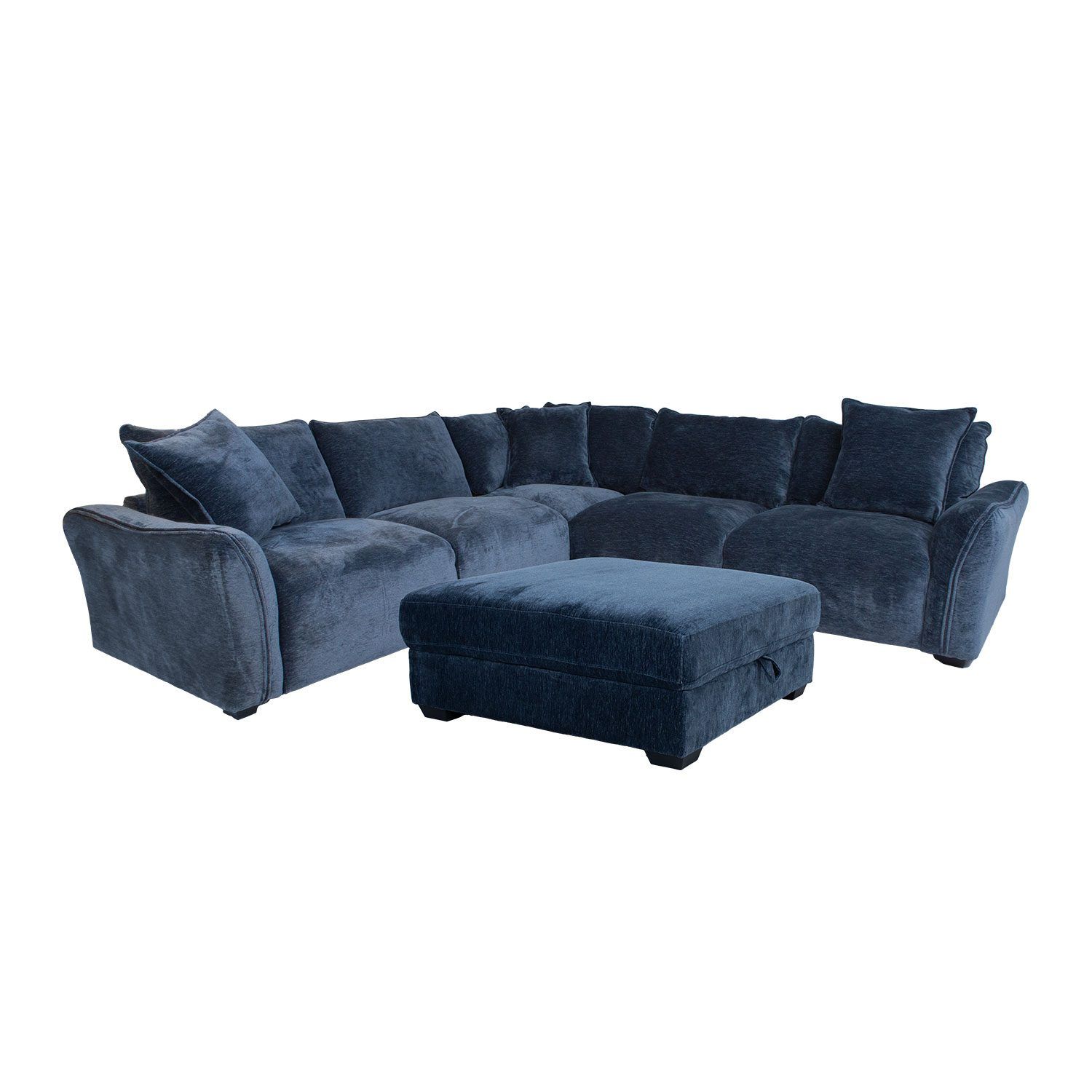 Hjørnesofa/ottoman Denvi - mørk blå