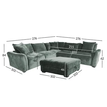 Hjørnesofa/ottoman Denvi - mintgrønn - Møbler - Sofaer - Hjørnesofa