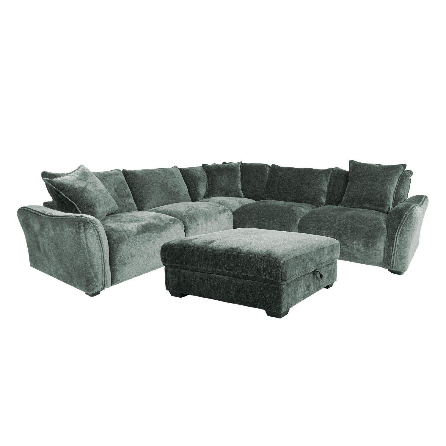 Hjørnesofa/ottoman Denvi - mintgrønn