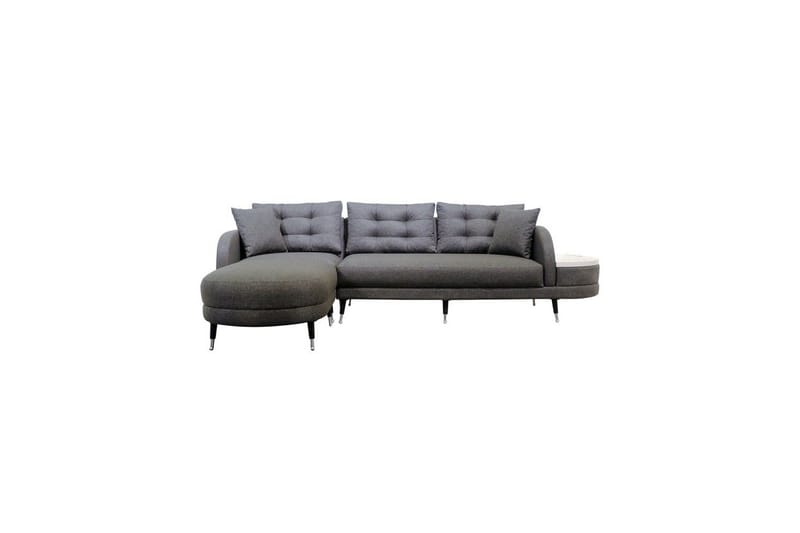 Hjørnesovesofa Albuferia Hjørne Antrasitt - Antrasitt - Møbler - Sofaer - Sofa med sjeselong