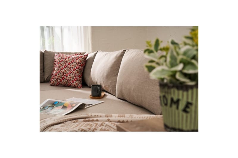Hjørnesovesofa Iroulport Høyre Beige - Beige - Møbler - Sofaer - Sovesofaer